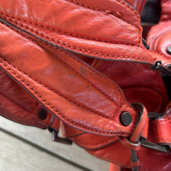 BCBGMaxAzria Orange Leather Large Hobo Shoulder Bag - Picture 7 of 12